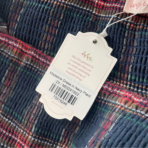 Ivy City Co. Madeline Plaid Midi Dress Size 2XL NWT - Picture 7 of 9